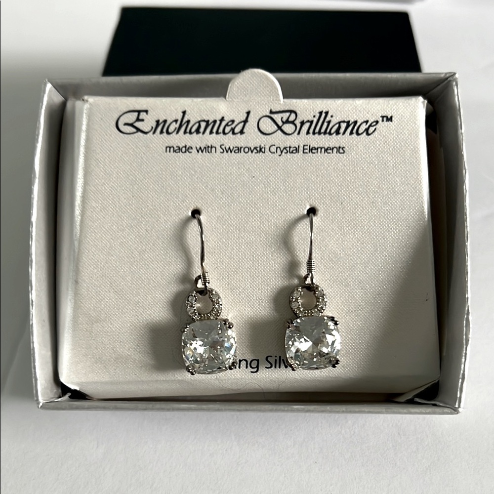 Silver Earrings with Swarovski Crystals